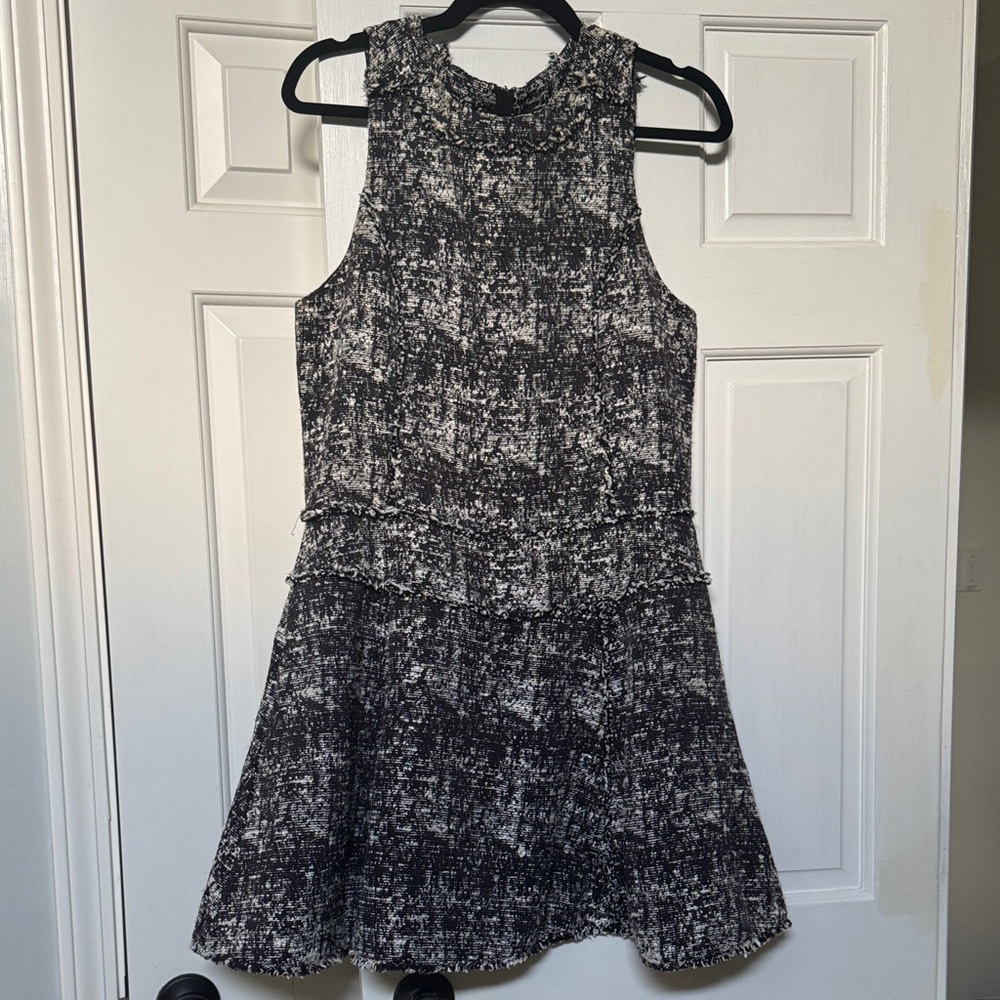 Banana Republic Black and Cream Tweed Dress